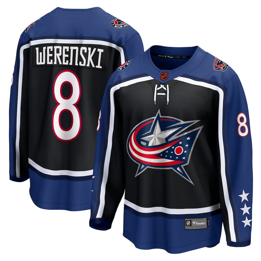 Men Columbus Blue Jackets 8 Zach Werenski Fanatics Branded Black Special Edition Breakaway Player NHL Jersey